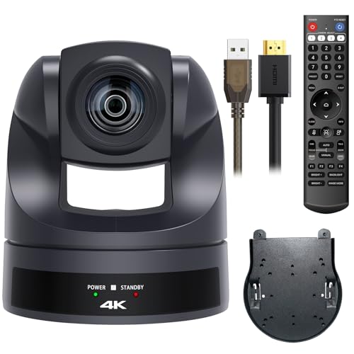 Câmera PTZ 4K com zoom óptico 20X, câmera POE para sala de videoconferência, transmissão ao vivo USB HDMI IP para cultos religiosos Vmix, Zoom, OBS, YouTube(Enviado do Brasil, sem impostos adicionais)