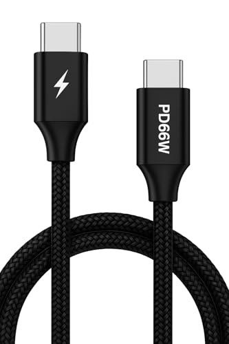 Cabo USB-C para USB-C 66W Premium – Carregamento Ultra-Rápido, Nylon Reforçado e Compatível iPhone 15/16/17