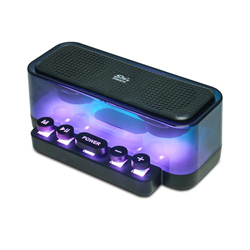 Caixas de Som Portáteis Bluetooth, alto-falante de som estéreo com luz RGB e botões mecânicos, alto-falante portátil à prova d'água IPX5 para telefones, tablets e laptops
