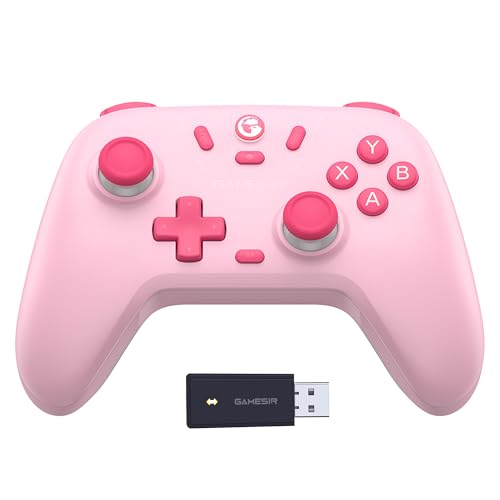 GameSir Nova Lite Controlador sem fio 2.4g para PC com Windows, iPhone, Android, Switch e Steam Deck, Controle Bluetooth Gamepad com gatilho de efeito Hall,vibração Rumble (Nova Lite(cor rosa))