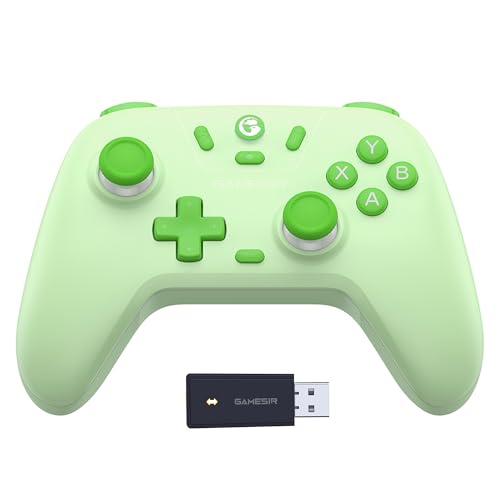 GameSir Nova Lite Controlador sem fio 2.4g para PC com Windows, iPhone, Android, Switch e Steam Deck, Controle Bluetooth Gamepad com gatilho de efeito Hall, Turbo, vibração Rumble(cor verde)