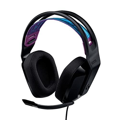 Headset Gamer Logitech G335 com Almofadas com Espuma de Memória, Design Leve e Conexão 3,5mm para PC, PlayStation, Xbox, Nintendo Switch e Mobile - Preto