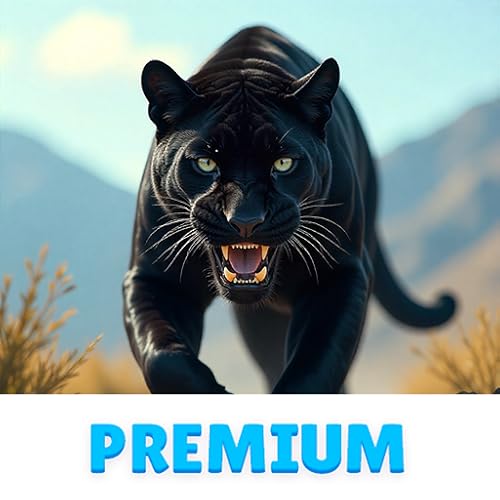 Jogo de simulação de vida na selva da família Pantera Negra Selvagem - premium