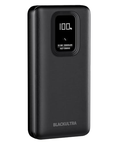 Power Bank Carregador Portátil 20000mAh, Bateria Externa de Carregamento Rápido 22,5W USB-C PD3.0 QC4.0, com 2 Saídas USB, Compatível com Celulares e Dispositivos - Preto