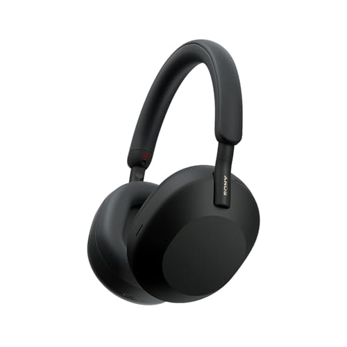 Sony Fones de ouvido WH-1000XM5 premium com cancelamento de ruído, otimizador automático NC, bateria de 30 horas, controle de voz Alexa, preto