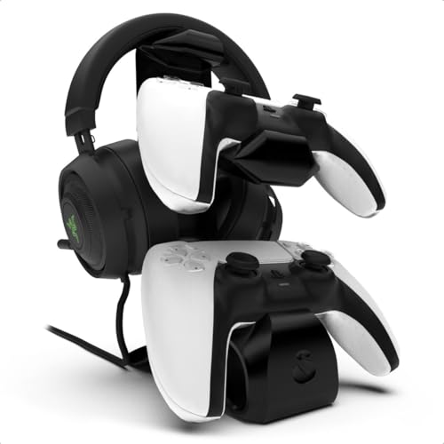 Suporte de Mesa para 2 Controles de PS5 Playstation 5 e Headset Gamer