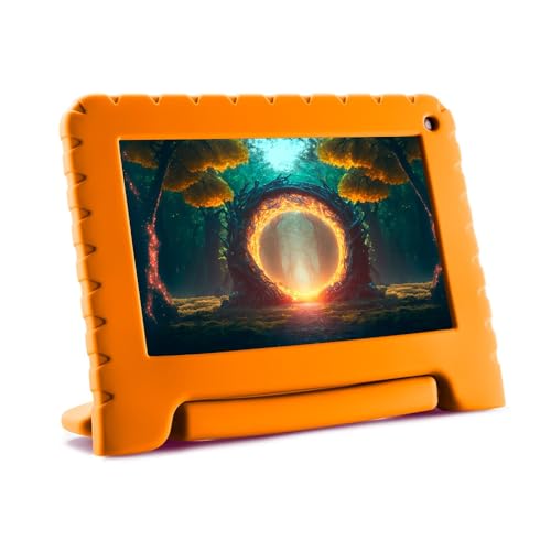 Tablet Inantil Kid Pad Laranja 64GB + Tela 7 pol + Wi-fi + Android 13 + Quad Core Multi - NB412