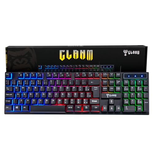 Teclado Gamer RGB LED Rainbow MTS • Membrana • Anti-Ghosting • ABNT-2 • USB-A • Multimídia FN 12 Teclas • Ideal para Jogos e Digitação • Setup Gamer • Elegante • Premium