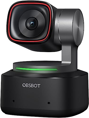 Webcams 4K Tiny 2 com controle de voz PTZ, rastreamento AI multimodo e foco automático, câmera web com sensor de 1/1,5", controle por gestos,OBSBOT 60 FPS, Adequado para go-pro/logi-tech/computador