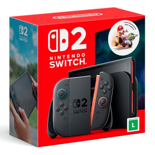 Bundle Nintendo Switch 2 + Jogo Digital Mario Kart World – Modelo Nacional de Tomada