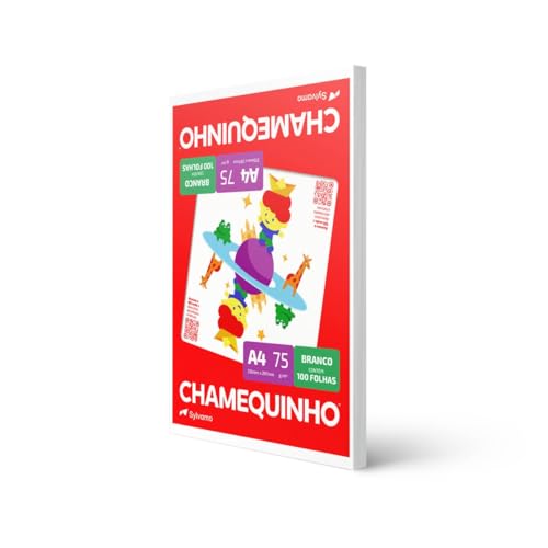 Chamequinho Papel A4, 75 g, 100 Folhas, Branco Sulfite