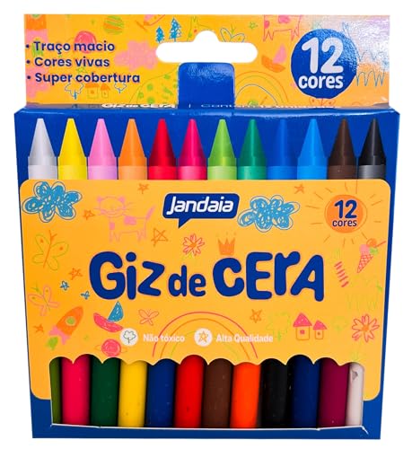 Giz de cera 12 cores redondo - Jandaia