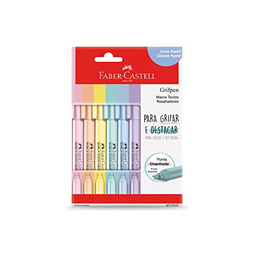 Marca Texto Grifpen Estojo 6 Unidades, Faber-Castell, MT/TP6ZF, Multicor, pacote de 6