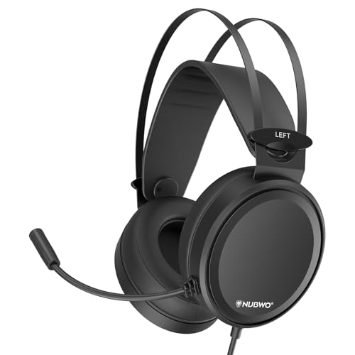 NUBWO N7 - Fones de Ouvido Estéreo com Microfone, Cancelamento de Ruído, 53mm, Preto, Com Fio, PS4, Xbox One, PC, MAC, Switch