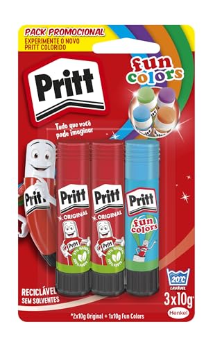 Pritt Multipack Original + Fun Colors Sortida, 3x10g