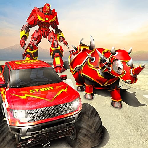 robô de rinoceronte vs monster truck