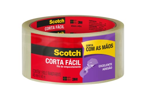 Scotch, 3M, Fita de Empacotamento, Corta Fácil – 45mm x 40m