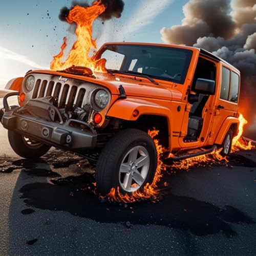 Teste de colisão de carro no inverno: simulador de direção em longa estrada