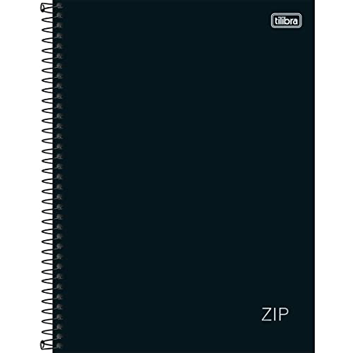Tilibra - Caderno Espiral Capa Dura Universitário 20 Matérias Zip Preto 320 Folhas