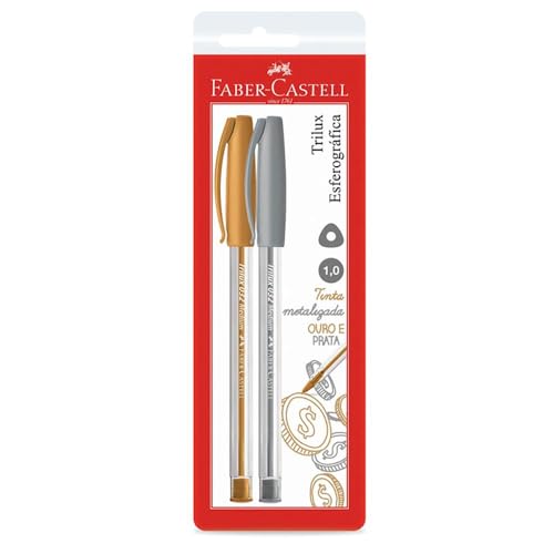 Trilux Colors Prata e Ouro Ctl com 2, Faber-Castell, SM/032PO, Multicor, pacote de 2
