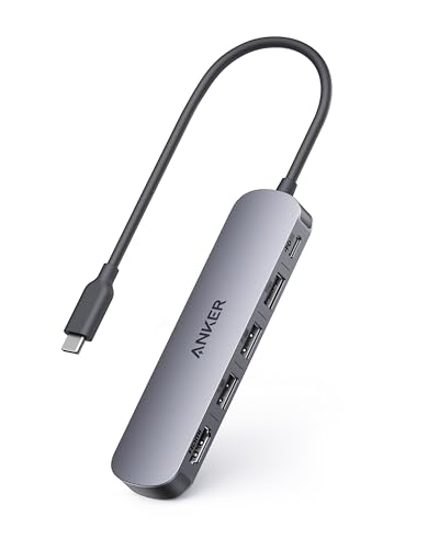 Anker Hub USB-C(5 em 1), HDMI 4K@30Hz com Entrega de Energia Máxima de 100W, Portas de Dados USB-C e USB-A, Compacto e Estiloso para MacBook, Dell XPS e mais (Carregador Não Incluído)