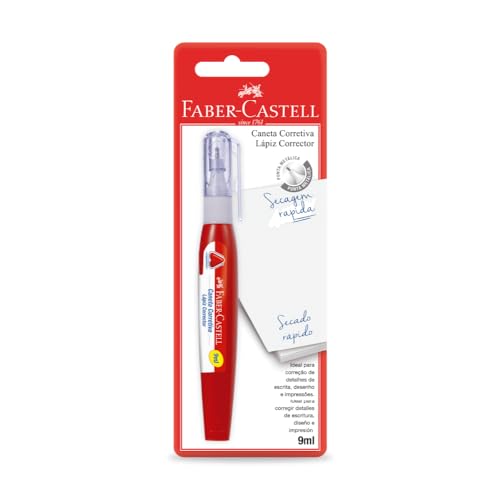 Caneta Corretiva, Corretivo Líquido, Faber-Castell, 9ml, Cartela 1 Caneta