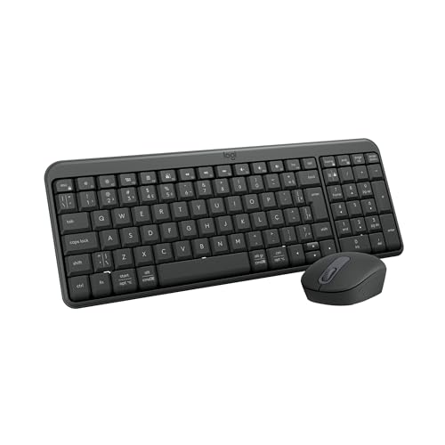 Combo Teclado e Mouse Sem Fio Logitech MK250 Bluetooth com Conectividade Rápida e Fácil, Design Compacto, Mouse Ambidestro, Layout ABNT2, Construção Durável, Compatível com PC e Mac - Grafite