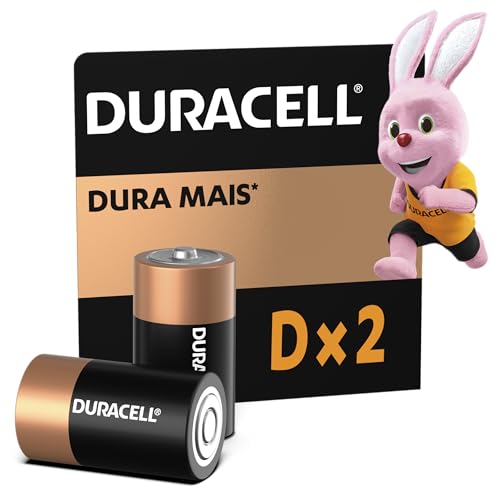 Duracell Pilhas Alcalinas D Grande Pack 2 Unidades – Ideal para Lanternas Industriais e Equipamentos Médicos
