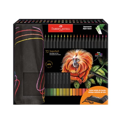 Lápis De Cor, Faber-Castell, Ecolápis Supersoft, 371910, 72 cores com estojo de tecido