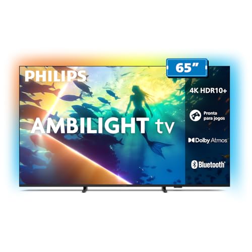 PHILIPS, Smart TV Ambilight 65" 4K, 65PUG8100/78, Comando de Voz, HDR10+/Dolby Atmos, VRR/ALLM, Bluetooth