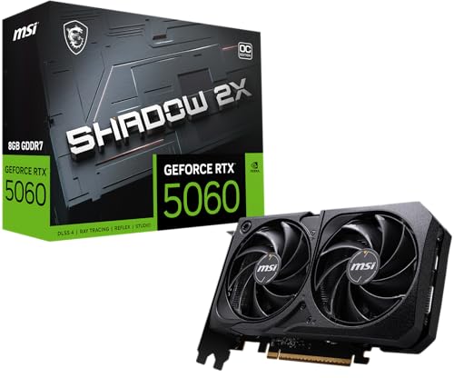 Placa de Video MSI RTX 5060 Shadow 2X OC, 8GB, GDDR7-912-V537-037