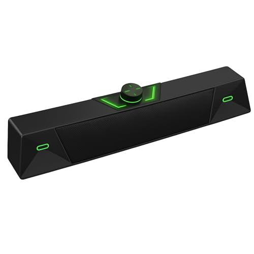 Soundbar Caixa de Som Gamer Compacta 7W RMS, Iluminação LED, USB 5V, Controle de Volume, Ideal para PC, Notebook e Smart TV Com Entrada P2 3,5mm