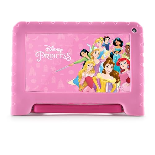 Tablet Infantil Princesas com Controle Parental 4GB RAM + 64GB + Tela 7 pol + Case + Wi-fi + Android 13 + Quad Core Multi - NB418