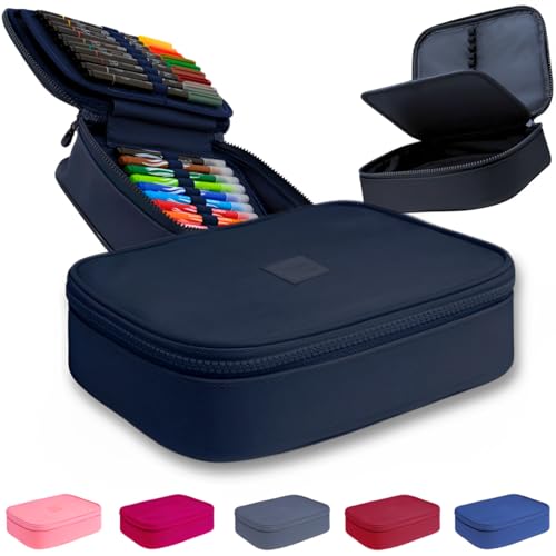 Estojo Escolar Organizador Box Grande Para Lapis Feminino Masculino Material Escolar (Azul)