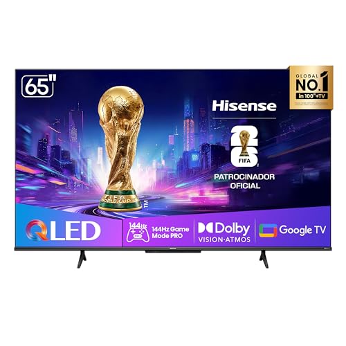 Hisense Smart TV UHD 4K QLED 65" Polegadas 65Q7QG Google TV Modo Jogo Pro 144 Hz, AMD FreeSync Premium, Dolby Vision Atmos e Compatível com Alexa