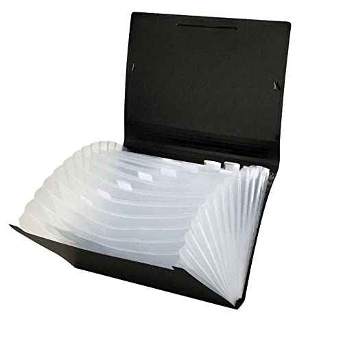 Pasta Sanfonada DAC A4 Com 12 Divisões All Black Preto