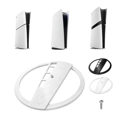 Suporte Base Vertical PS5 STANDARD SLIM PRO com Abertura de Ventilação Stand Circular Reforçado até 5kg (Branco)