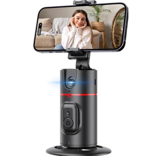 Suporte Celular com Rastreamento Automático de Movimento e Rosto, Rotação de 360° Automática, Segue Seus Movimentos, Tripé Estabilizador Celular Câmera Inteligentecom, Com Controle Remoto, Lives