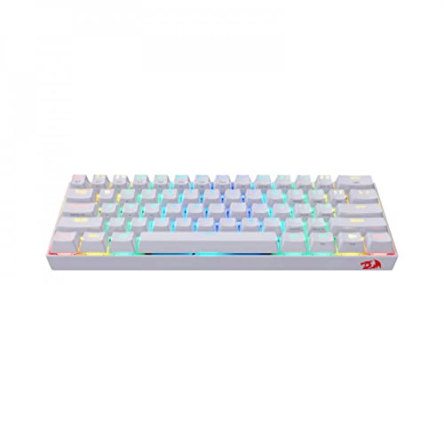 Teclado Gamer 60% Sem Fio Redragon Draconic Lunar White Switch Outemu MK2 Brown ABNT2 Bluetooth 5.0 - K530W-RGB, Branco