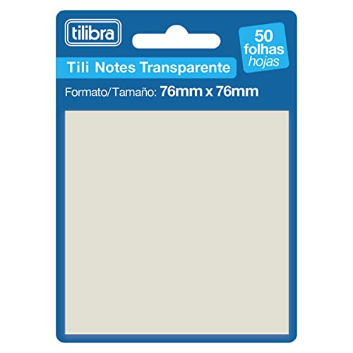 Tilibra - Bloco Adesivo Tili Notes 76x76mm 50 Folhas Transparente