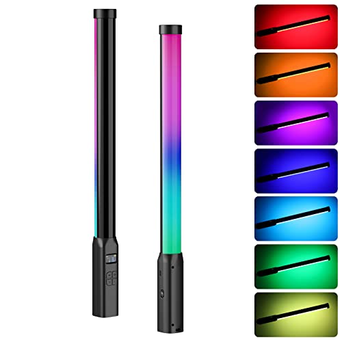 ULANZI VL119 BASTÃO DE LUZ PORTÁTIL, Luz LED RGB 360° para Fotografia e Gravação de Vídeo, Bateria 2600mAh Recarregável, Tubo de Luz 2500-9000K Ajustável com LCD